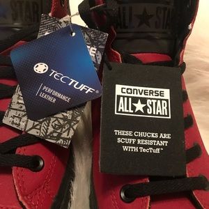 High top Converse “CHUCKS” scuff resistant tech.